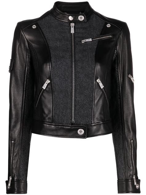 Versace Panelled Biker Jacket 